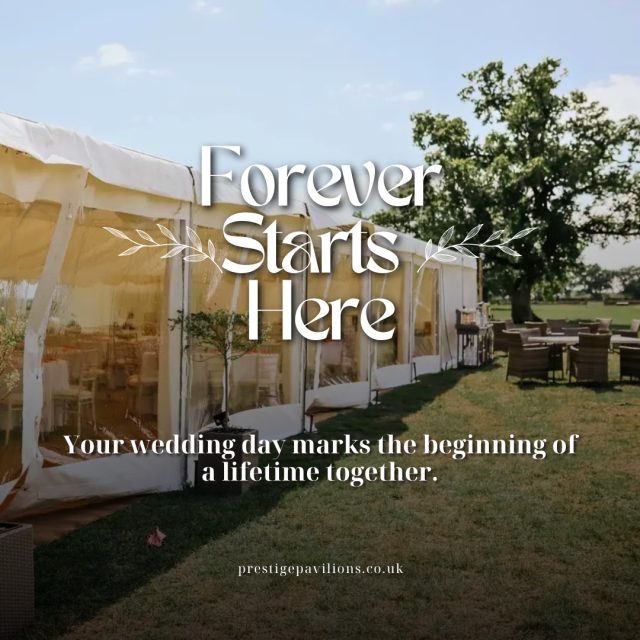 ✨ Forever Starts Here 
Your wedding day marks the beginning of a lifetime together. With Prestige Pavilions, the stage is set for a celebration that feels timeless, personal, and unforgettable. #LuxuryWedding #OutdoorWedding #WeddingInspiration #PrestigePavilions #BespokeMarquee