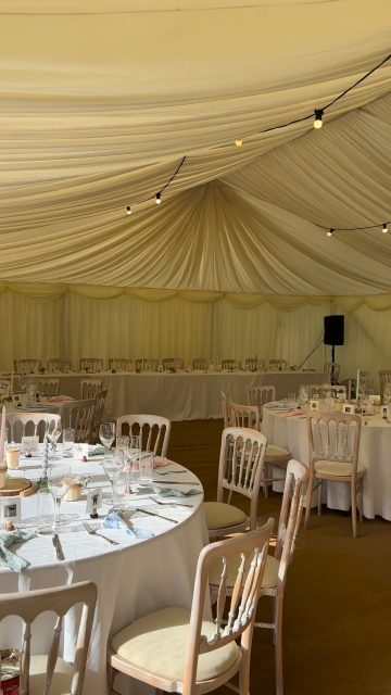 There is nothing quite like the magic of a beautifully draped marquee. The soft festoon lighting, the perfectly set tables, and that stunning view of the estate—the perfect setting to say "I do."
 #wedding #marqueehire #countryestatewedding #MarqueeHireSouthwest #weddinginspo #events